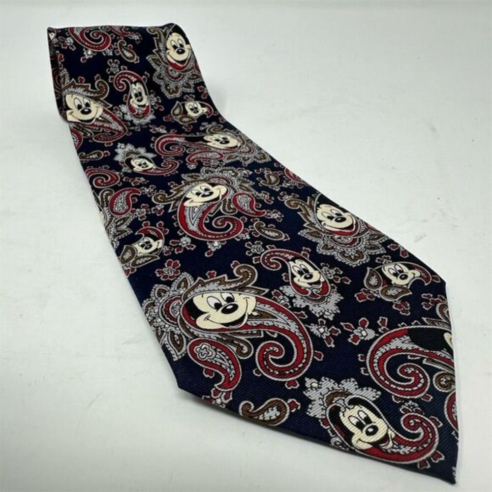 Disney Store Mickey Mouse Paisley Silk Men's Tie Multicolor Balancine